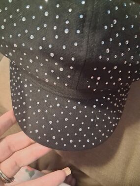 Black Rhinestone Studded Cap  Nwot